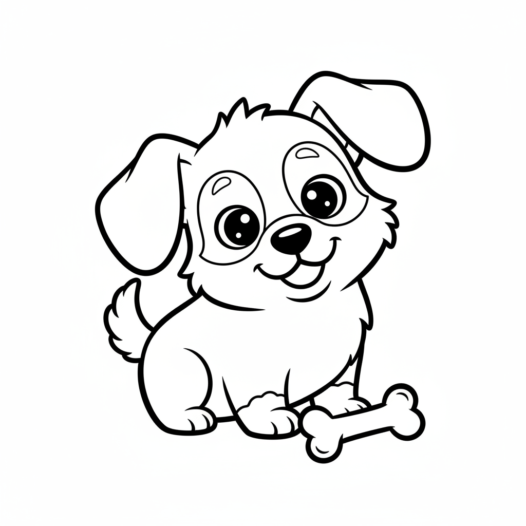 Cute Dog Coloring Page